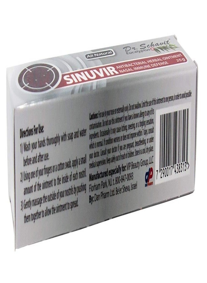 DR. SCHAVIT Eucalyptus+ SINUVIR - Herbal Nasal Ointment for Immune Defense. Natural Moisturizer Balm for Relief from Sore Dry Nose, Allergies, Cold Symptoms - 25g Tube - Image 4